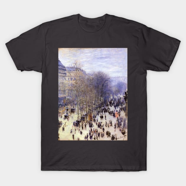 Boulevard des Capucines by Claude Monet T-Shirt by MasterpieceCafe